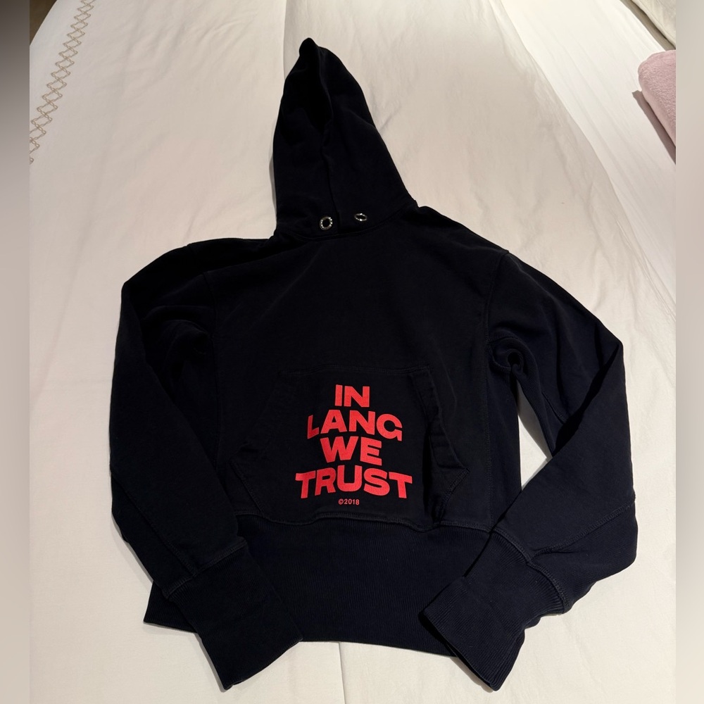 Helmut Lang Black Hoodie with Red Print